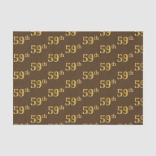 Brown, Faux Gold 59th (Fifty-Ninth) Event Tissue Paper