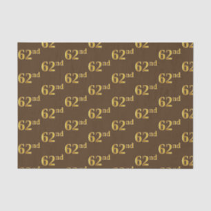 Brown, Faux Gold 62nd (Sixty-Second) Event Tissue Paper