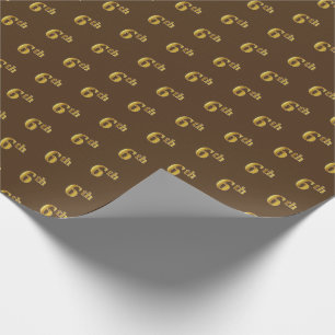Brown, Faux Gold 6th (Sixth) Event Wrapping Paper