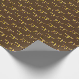 Brown, Faux Gold 73rd (Seventy-Third) Event Wrapping Paper