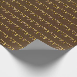 Brown, Faux Gold 73rd (Seventy-Third) Event Wrapping Paper