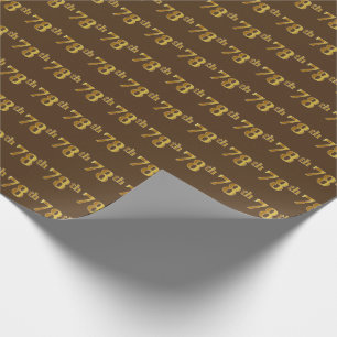 Brown, Faux Gold 78th (Seventy-Eighth) Event Wrapping Paper