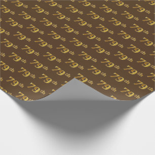 Brown, Faux Gold 79th (Seventy-Ninth) Event Wrapping Paper