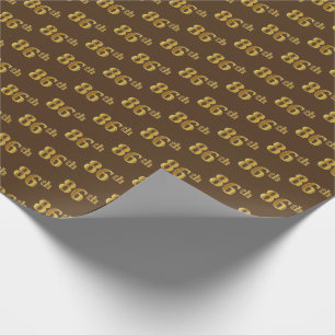 Brown, Faux Gold 86th (Eighty-Sixth) Event Wrapping Paper