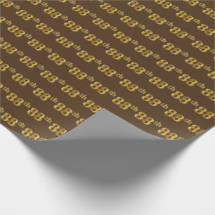 Brown, Faux Gold 88th (Eighty-Eighth) Event Wrapping Paper