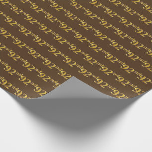 Brown, Faux Gold 92nd (Ninety-Second) Event Wrapping Paper
