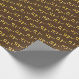 Brown, Faux Gold 93rd (Ninety-Third) Event Wrapping Paper