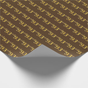 Brown, Faux Gold 93rd (Ninety-Third) Event Wrapping Paper