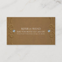 Brown Faux Leather & Diamonds Glam Rustic