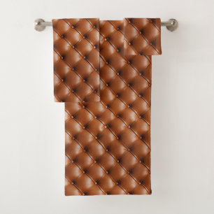 Brown Faux Leather (leather look) Bath Towel Set