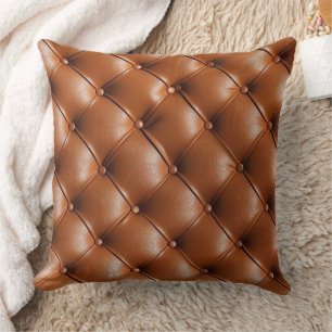 Brown Faux Leather (leather look) Cushion