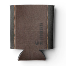 Brown Faux Leather Monogram Groomsman Gift