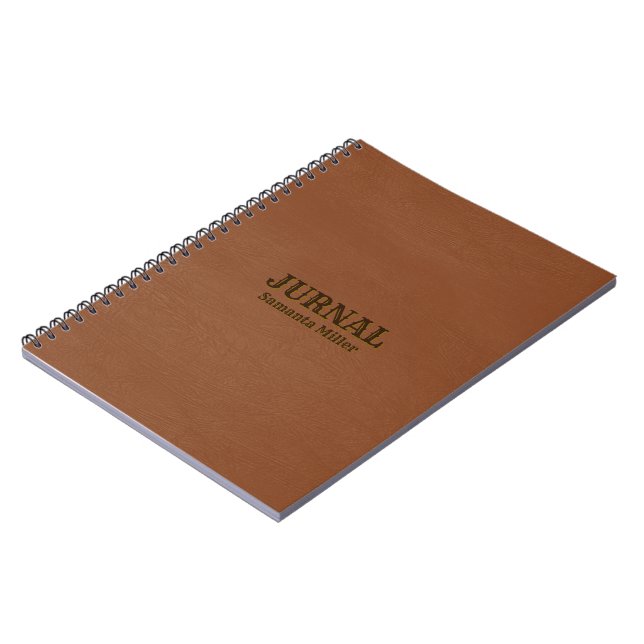 Brown Faux Leather Notebook (Left Side)