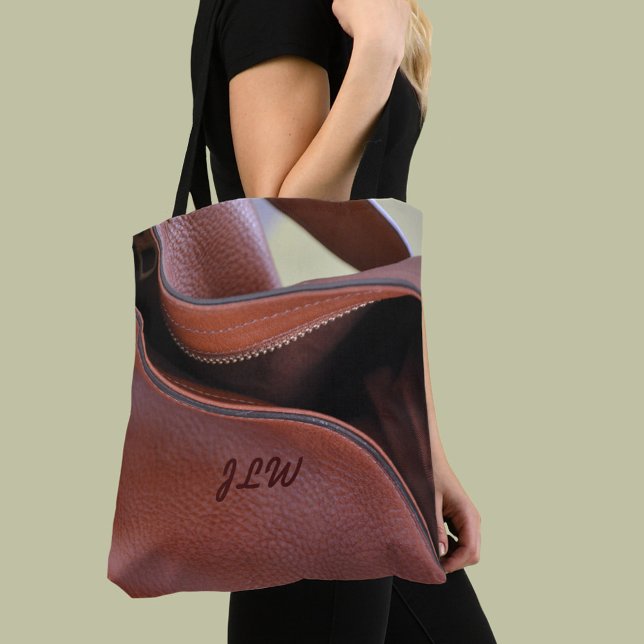 Brown faux Leather Personalised Tote Bag (Creator Uploaded)
