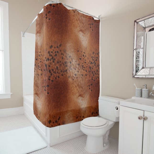 Brown Faux Leather  Shower Curtain (In Situ)