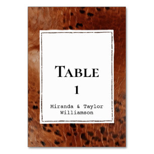 Brown Faux Leather Table Number
