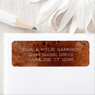 Brown Faux Leather Wedding Return Address Label