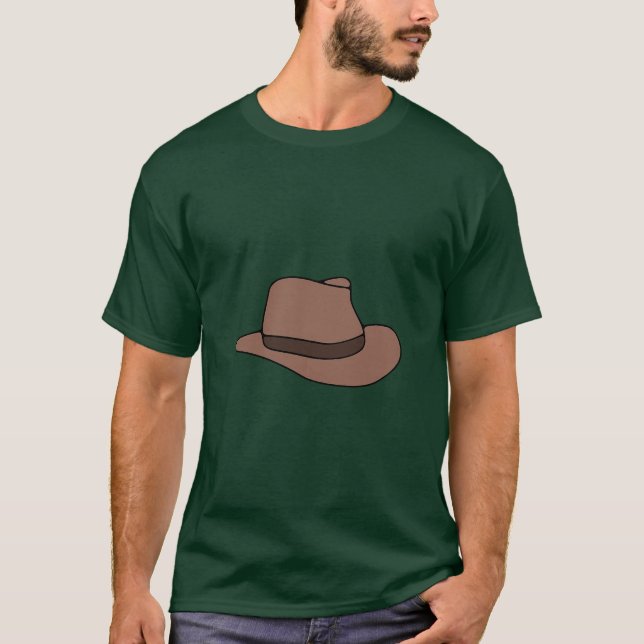 Brown Fedora Hat  T-Shirt (Front)