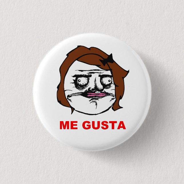 Brown Female Me Gusta Comic Rage Face Meme 3 Cm Round Badge (Front)