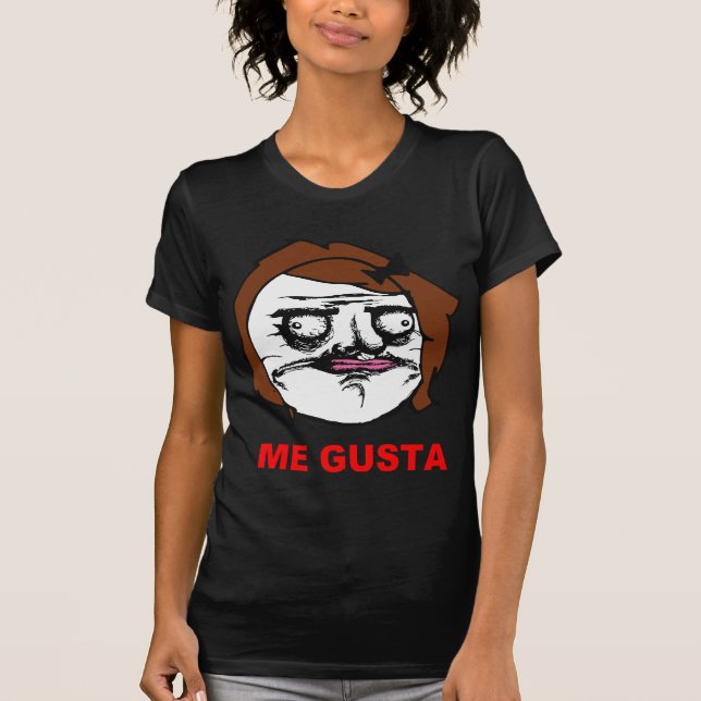 Brown Female Me Gusta Comic Rage Face Meme T-Shirt (Front)