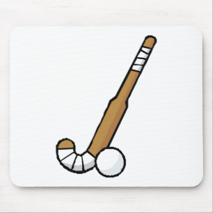 Brown Field Hockey Stick Mouse Pad