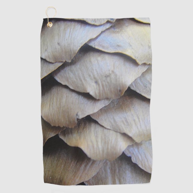 Brown fir cone pattern golf towel (Front)