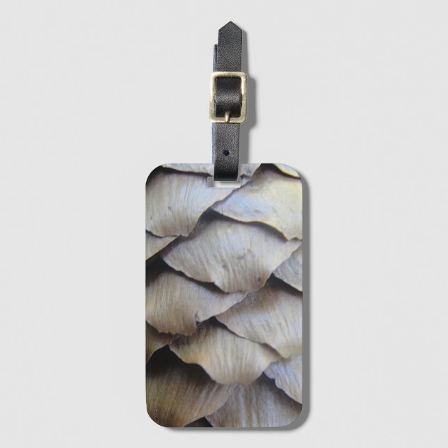 Brown fir cone pattern luggage tag (Front Vertical)
