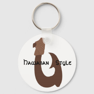Brown fish hook, Hawaiian, Style key chain