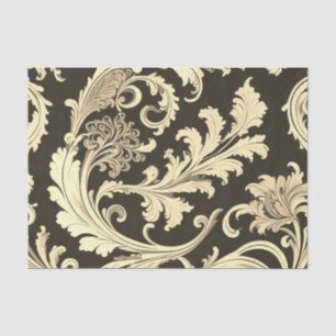 Brown Fleur Antique Pattern Tissue Paper