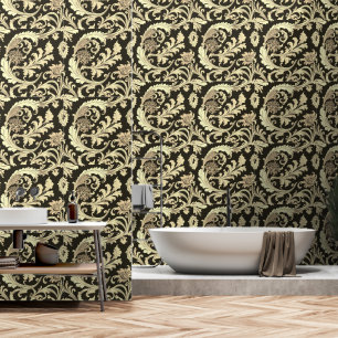 Brown Fleur Antique Pattern Wallpaper
