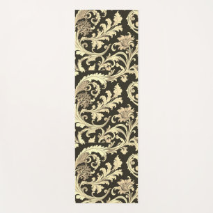Brown Fleur Antique Pattern Yoga Mat