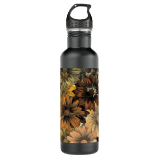 Brown floral 710 ml water bottle