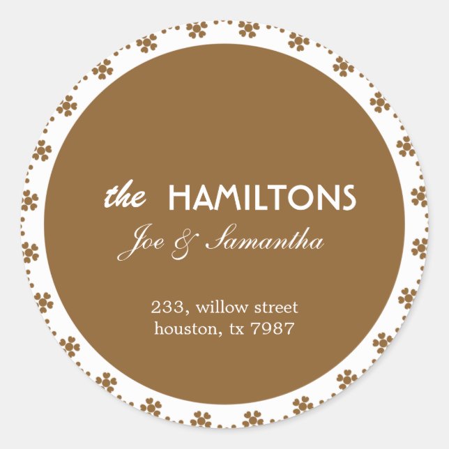 Brown Floral - Address labels (Front)