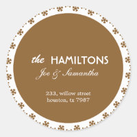 Brown Floral - Address labels