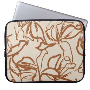 Brown Floral brush strokes seamless pattern backgr Laptop Sleeve