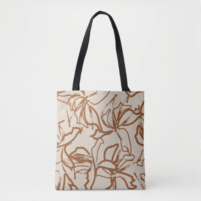 Brown Floral brush strokes seamless pattern backgr Tote Bag (Front)