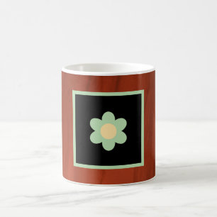 Brown, Floral Coffee Mug