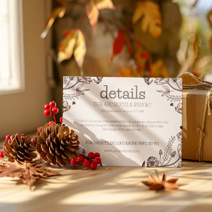 Brown Floral Wedding Theme Enclosure Card