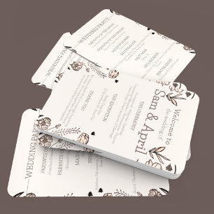 Brown Floral Wedding Theme Hand Fan