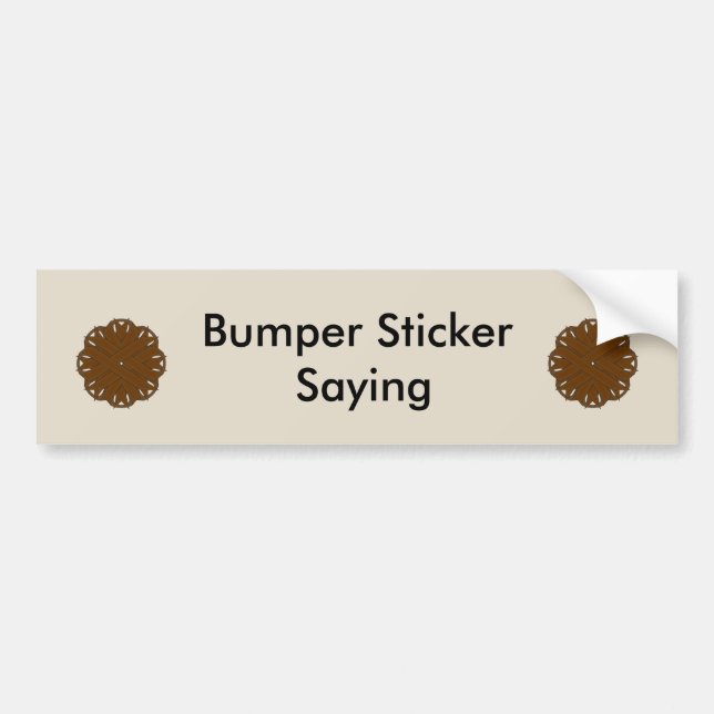 Brown Flower Ribbon by Kenneth Yoncich Bumper Sticker (Front)