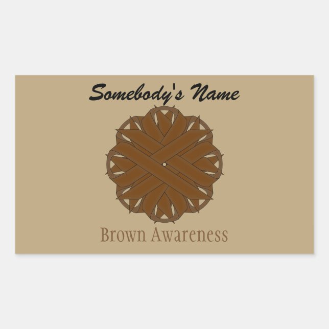 Brown Flower Ribbon by Kenneth Yoncich Rectangular Sticker (Front)