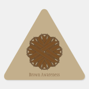Brown Flower Ribbon by Kenneth Yoncich Triangle Sticker