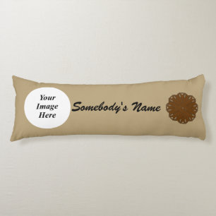 Brown Flower Ribbon Template by Kenneth Yoncich Body Cushion