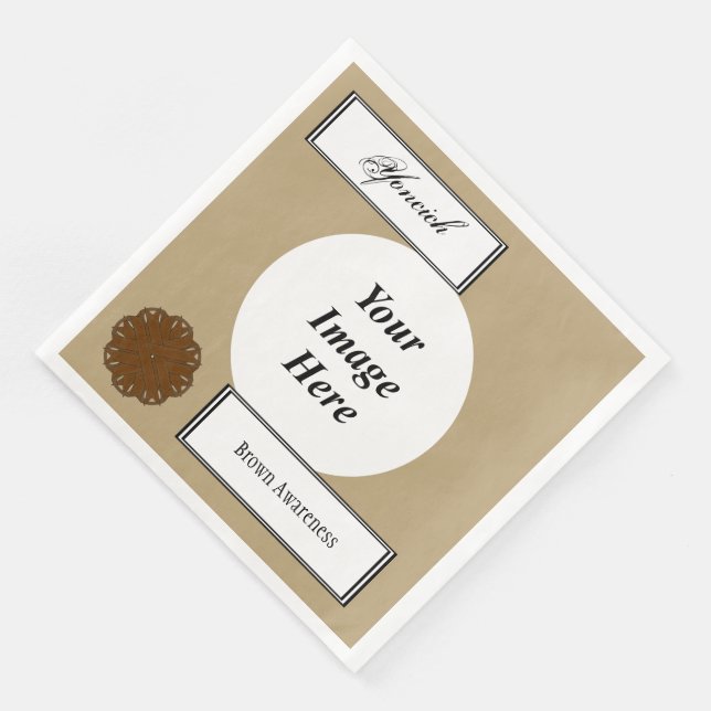 Brown Flower Ribbon Template by Kenneth Yoncich Napkin (Corner)
