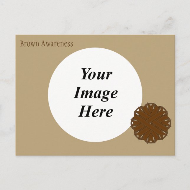 Brown Flower Ribbon Template by Kenneth Yoncich Postcard (Front)