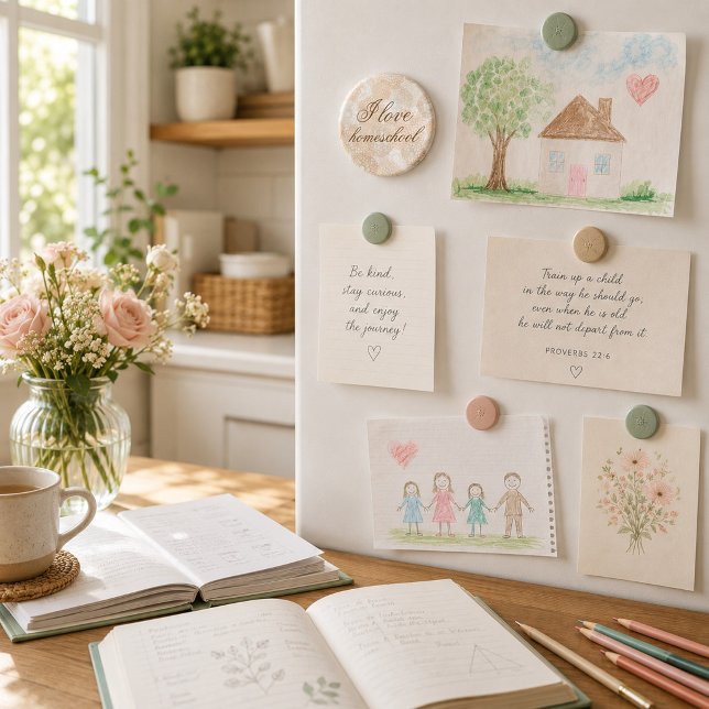 Brown flowers homeschool magnet (Creator Uploaded)