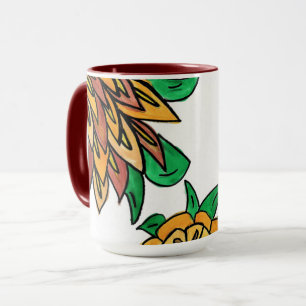 Brown Flowers Mug