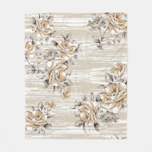 brown flowers pattern on texture backgroundpattern fleece blanket
