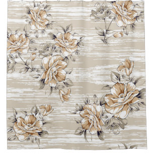 brown flowers pattern on texture backgroundpattern shower curtain