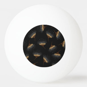 Brown flowers, seamless black background. ping pong ball